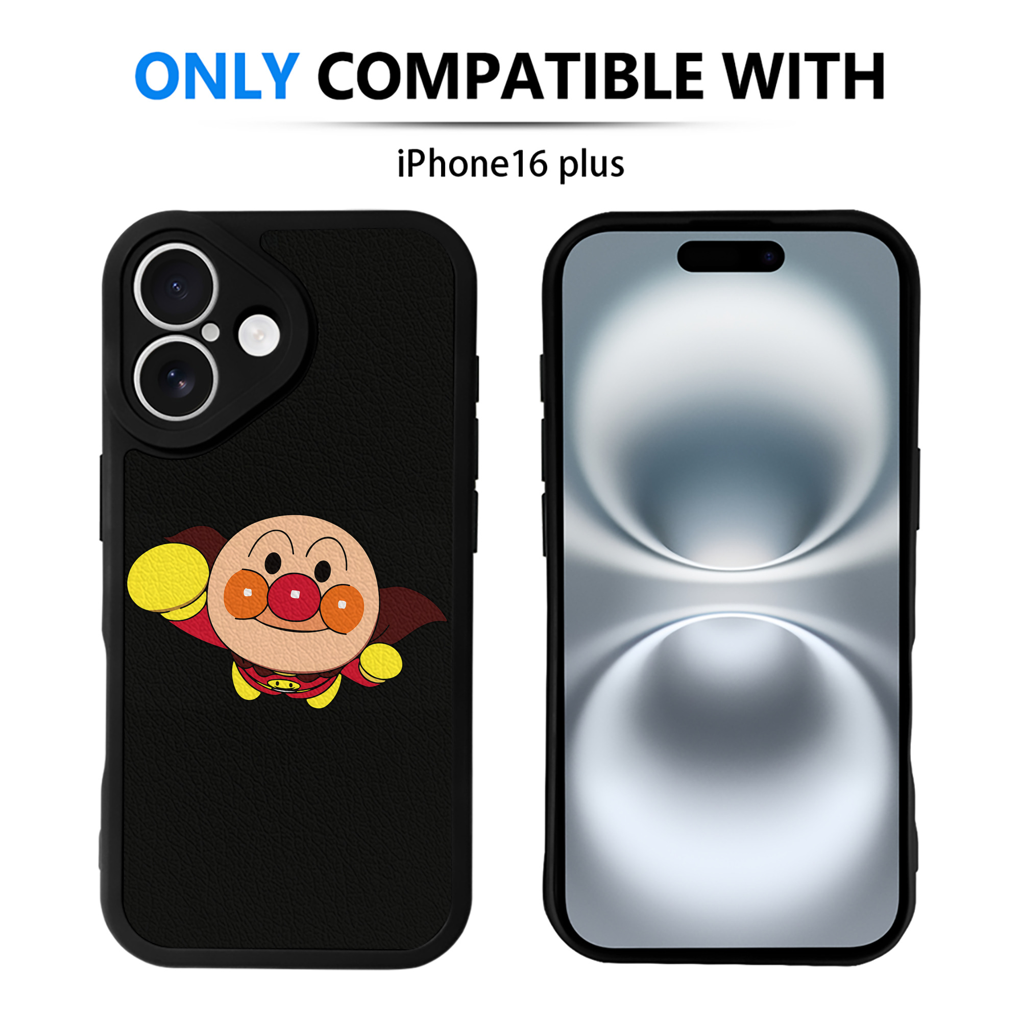 （画像用） アンパンマン Anpanman 【iPhone 16シリーズ対応】シリコンスマホケース（レザー調） 材質：シリコン